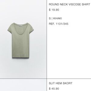 Zara sage green short sleeve top